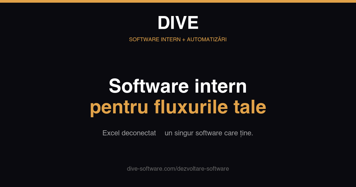 Dive Software Software intern + automatizări pentru afacerea ta | Dive Software